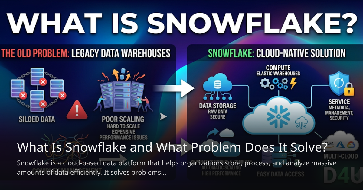What Is Snowflake and What Problem Does It Solve? | Drona4U AI