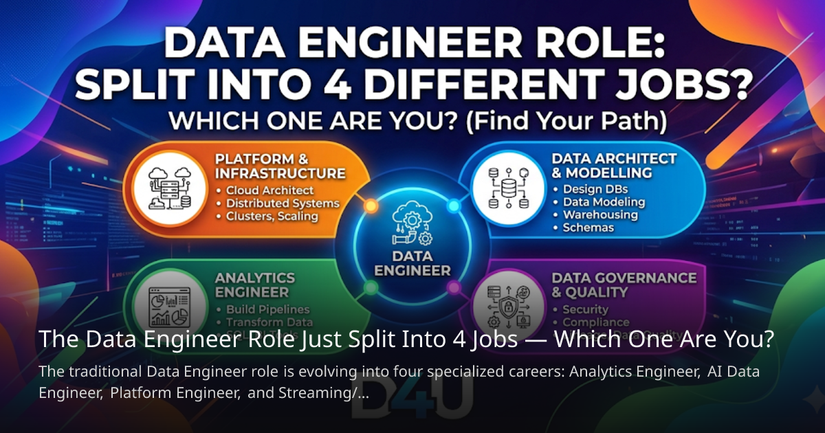 The Data Engineer Role Just Split Into 4 Jobs — Which One Are You ...